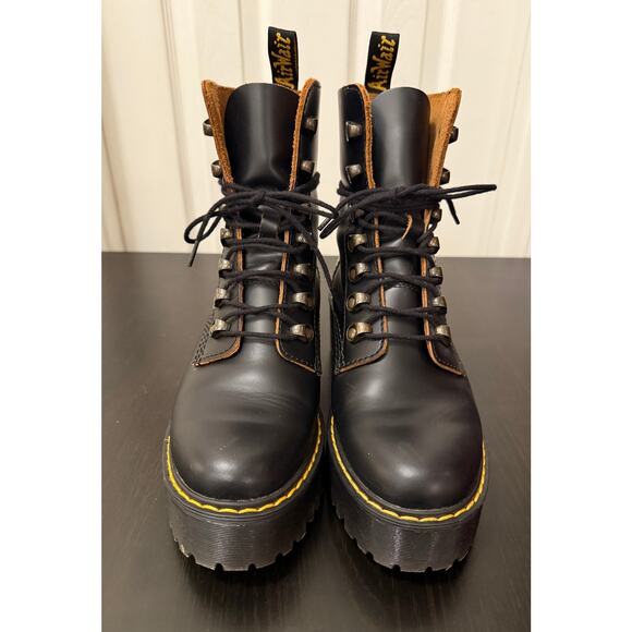 Dr Martens Doc Marten Leona Platform Boot Women 6 Black - Picture 3 of 7
